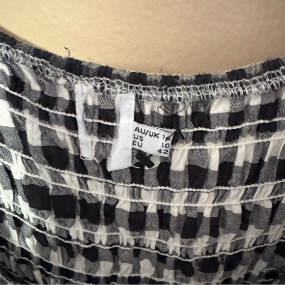 Princess Polly Adelio Mini Dress Puff Sleeve Black/White Gingham Size 10 - Picture 8 of 8